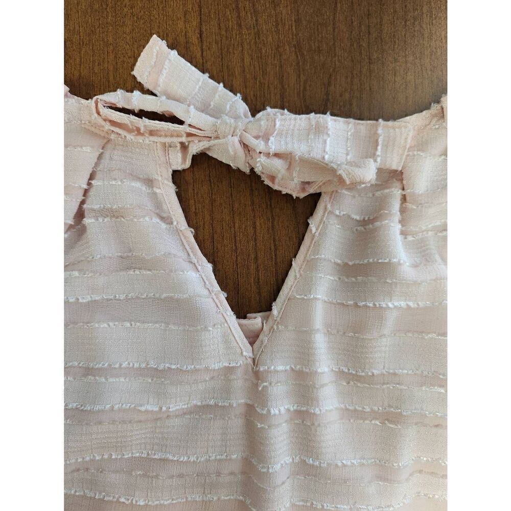 💕LC Lauren Conrad XXL Light Pink Ruffle Pleated Top Women’s Sleeveless Blouse - Picture 6 of 8